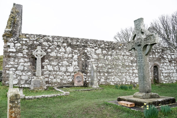 Kildalton Cross and the Kildalton Old Parish Church, Islay