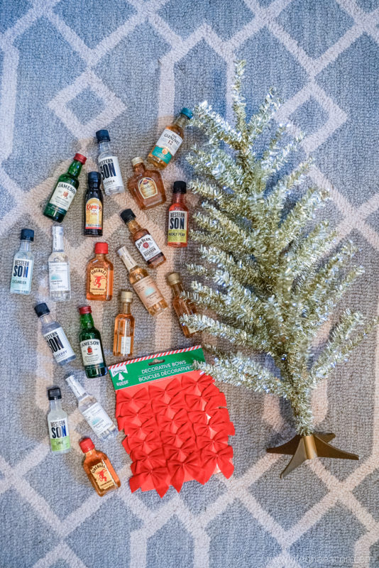 How to Build a Mini Liquor Bottle Christmas Tree: White Elephant Idea