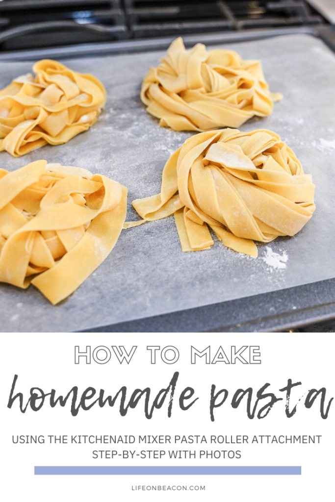 Homemade pasta step-by-step with photos, using the KitchenAid mixer pasta roller attachment