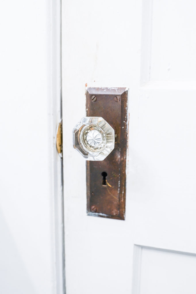 Vintage craftsman interior door knobs in 100 year old house