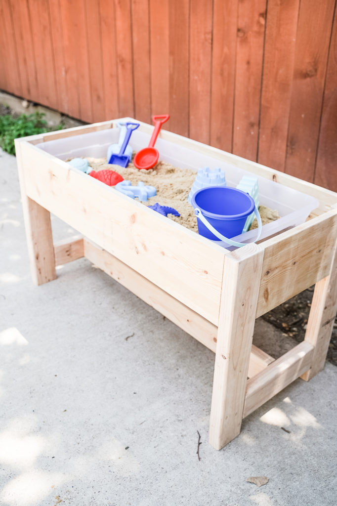 How to build a sand or sensory table from 4 pieces of wood
