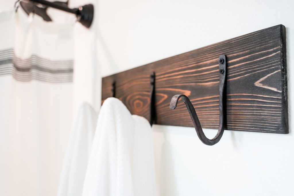 DIY Towel Hooks for a Small Farmhouse Bathroom