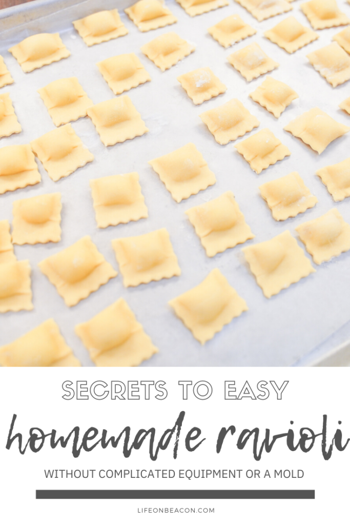 How to make foolproof homemade ravioli without expensive molds or hours in the kitchen. Includes options for freezable batches.