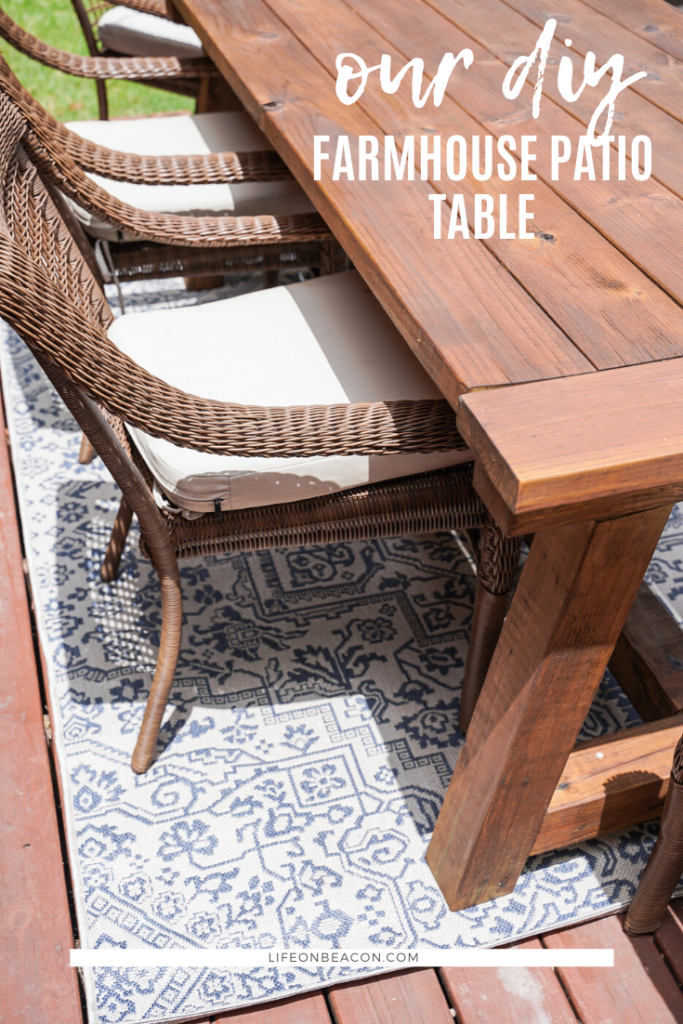 Our DIY Farmhouse Patio Table Build: The plans we used + tips and tricks to make the build easy