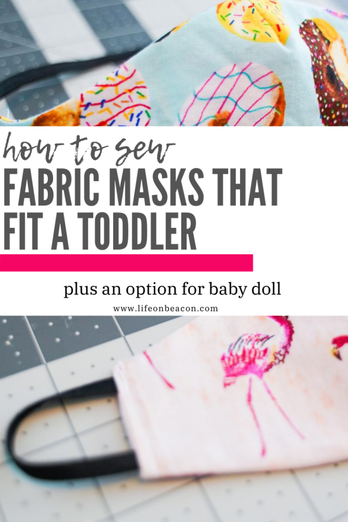 Step-by-step instructions for sewing a fitted toddler fabric mask, with photos and instructions on how to easily make your own custom pattern