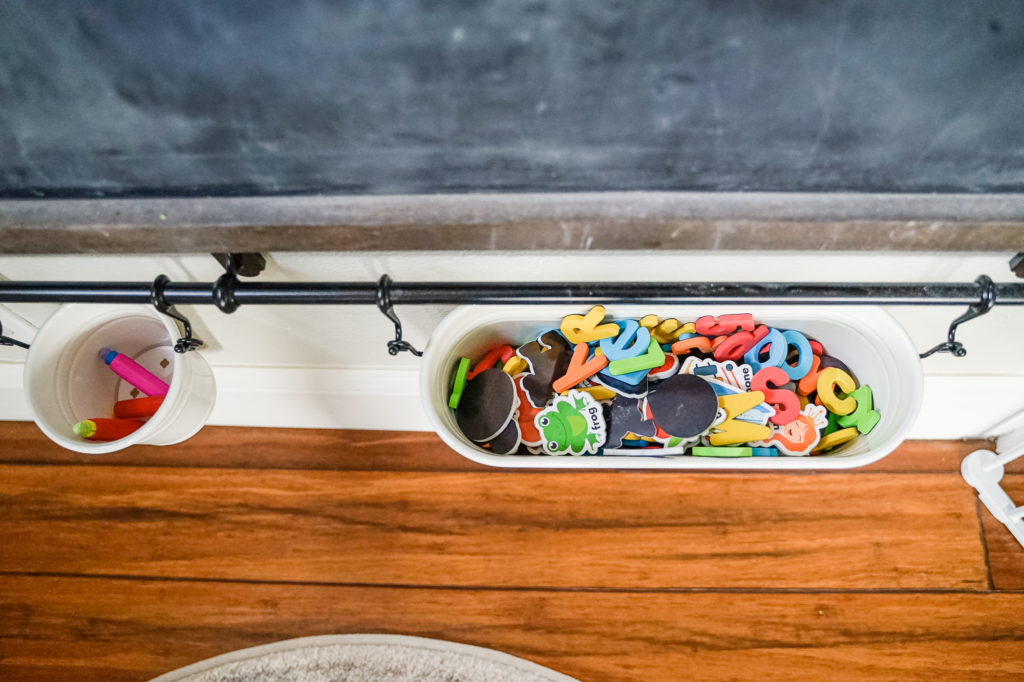 DIY Magnetic Chalkboard for a kid's playroom