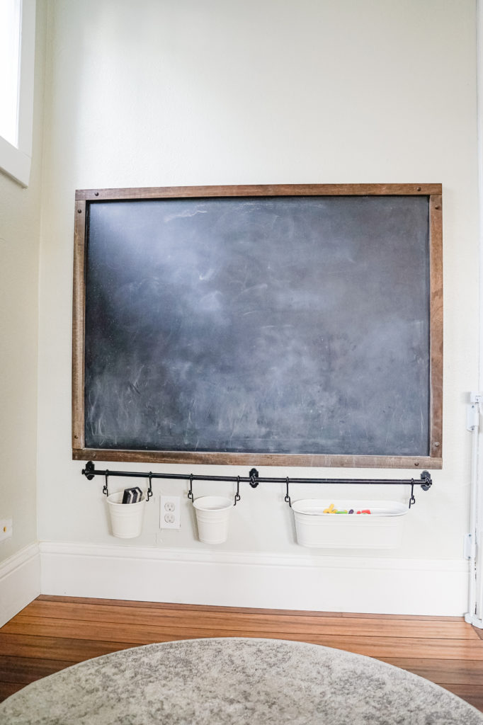 DIY Magnetic Chalkboard for a kid's playroom