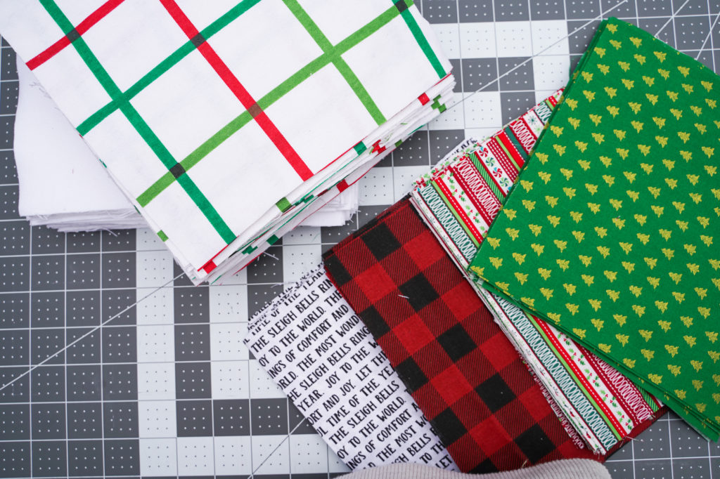 Creating blocks for a DIY Christmas Rag Quilt