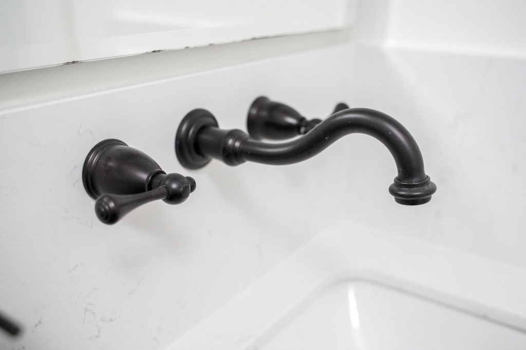 Oil rubbed bronze wall mounted faucet bathroom