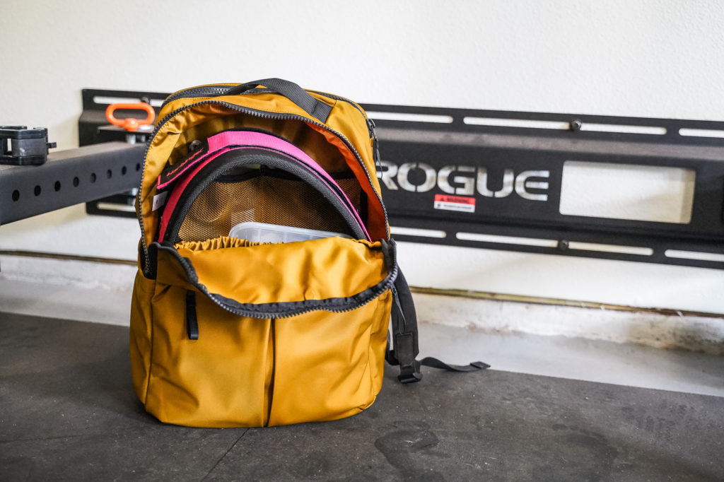 Lululemon backpack as a super organized gym bag for crossfit