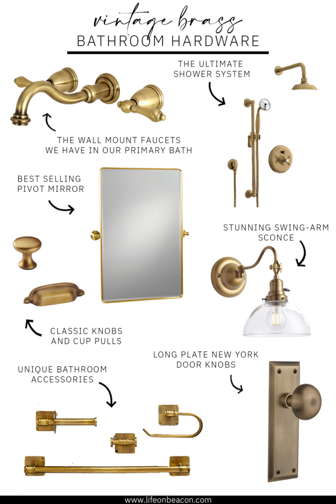 The Best Vintage Brass Bathroom Hardware (shoppable links)