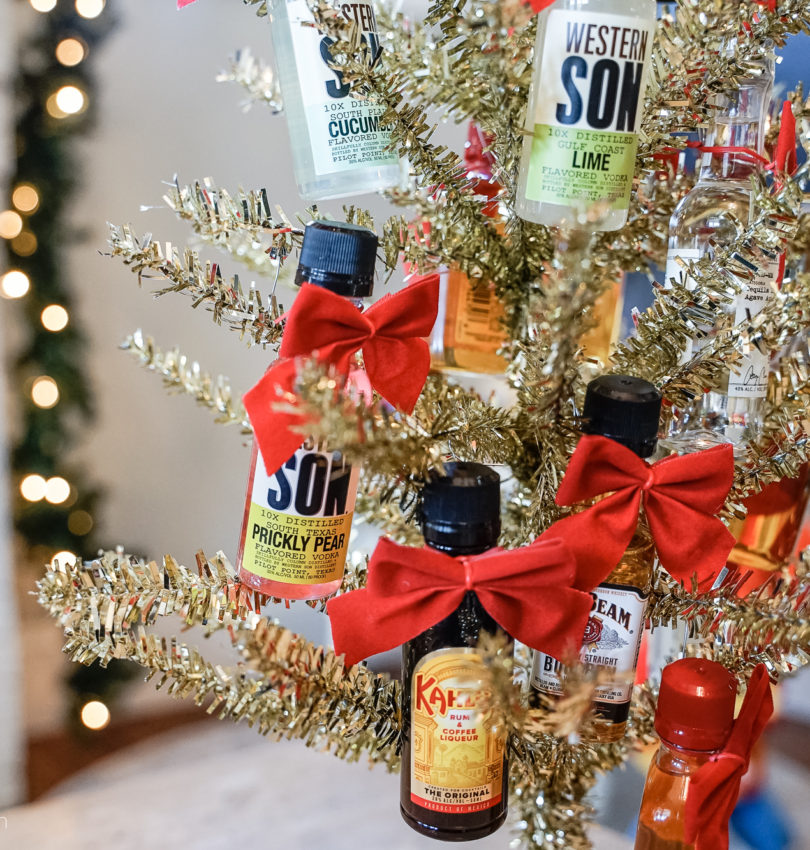 Mini Liquor Bottle Christmas Tree