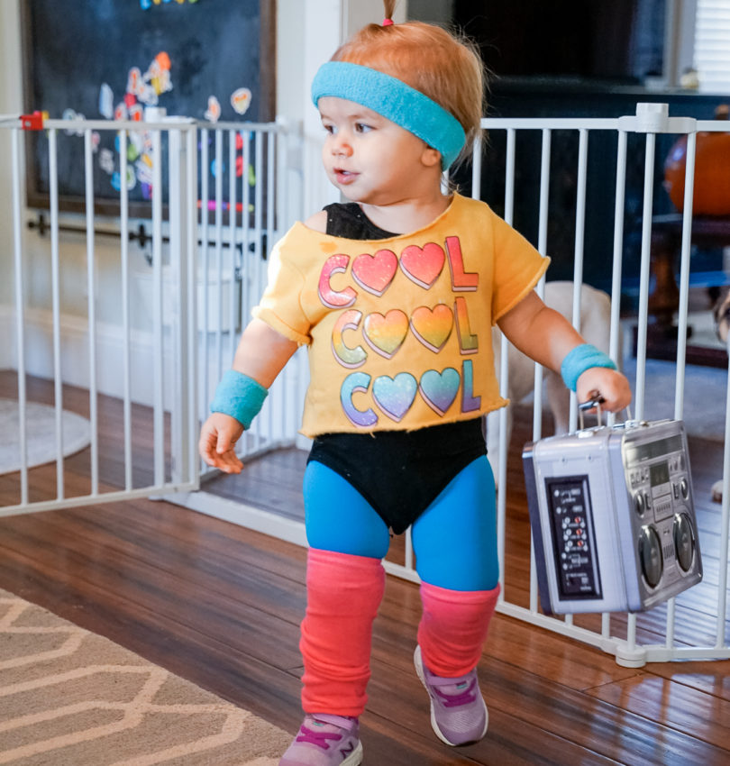 DIY Toddler 90’s Aerobics Instructor Costume