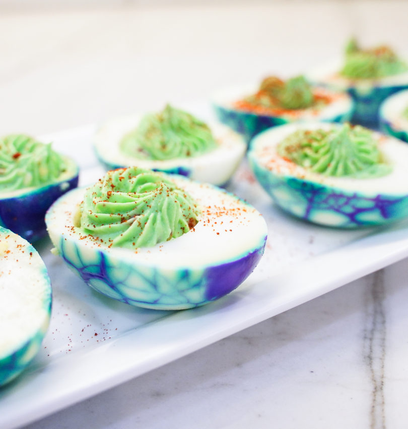 Ghoulish Halloween Deviled Eggs