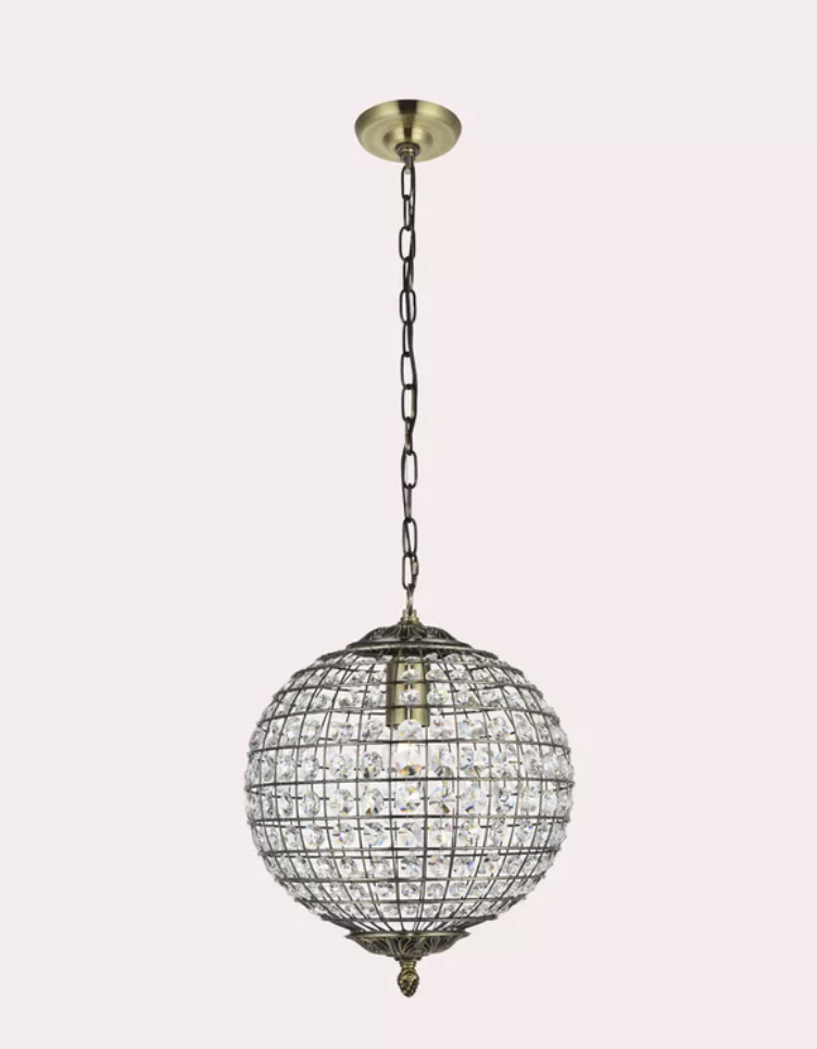 Crystal globe pendant - Arhaus alternative